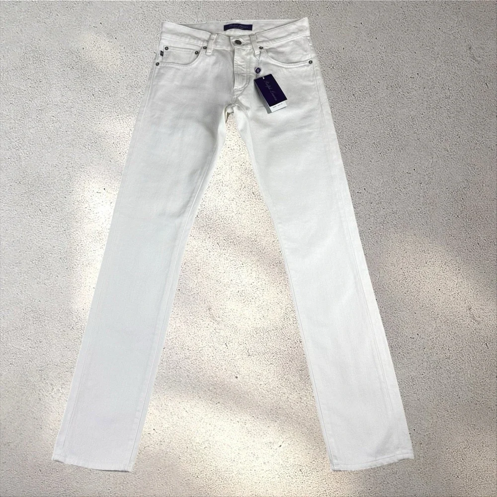 NWT Ralph Lauren Purple Label Men's Core Slim Fit Jeans 28x32 White‎ Italy $895